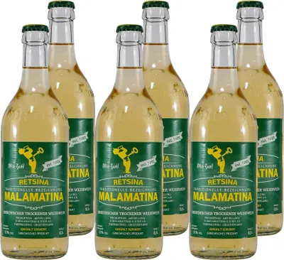 Produktbild von Retsina Malamatina Weißwein -trocken- (6 x 0,5L)