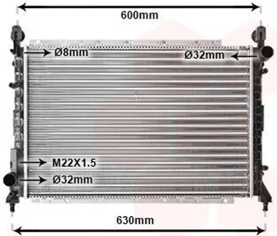 Produktbild von VAN WEZEL 01002055 Kühler Wasserkühler Motorkühler für ALFA ROMEO 145 (930) 146 (930)