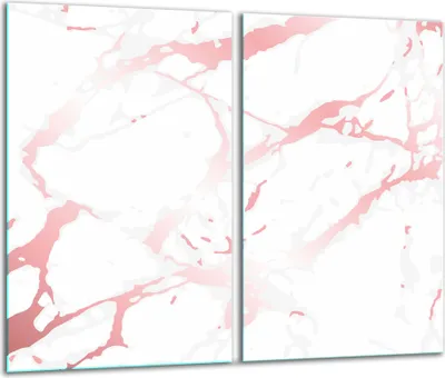 Produktbild von Herdabdeckplatten Glaskeramikkochfeld-Abdeckung Spritzschutz Glas 60x52cm Weiß Marmor