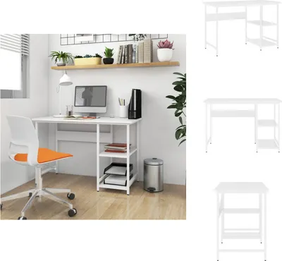 Zdjęcie produktu dla vidaXL Biurko komputerowe białe 105x55x72 cm MDF i metal - Biurka