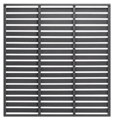 Produktbild von Zaunelemente ohne Pfosten für Gartenzaun, Schmuckzaun, Zaunfeld, Zaunpaneel, Lamellenzaun, Sichtschutzzaun, Windschutz, WPC 180x180cm Grau