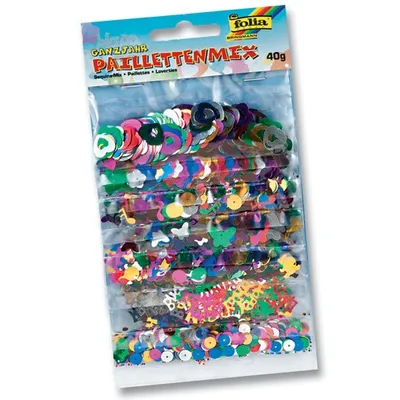 Produktbild von Folia Pailletten Mix, verschiedene Farben & Formen Ganzjahr, mehrfarbig (40 g)