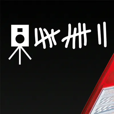 Produktbild von Auto Aufkleber   Strichliste Tuning 15x6,5 cm Weiss Glanz Sticker Heckscheibenaufkleber