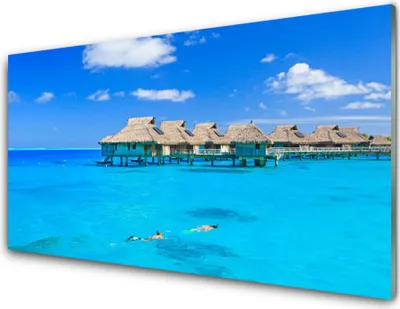 Produktbild von Acrylglasbilder 100x50 Wandbild Druck Meer Architektur