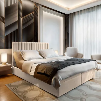 Produktbild von Masseno Boxspringbett MURLO 180x200 cm Komplett-Set mit Bonell Matratze und Topper, Polsterbett mit Bettkästen -Beige, PAROS 02