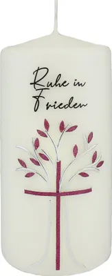 Produktbild von Trauerkerze "Ruhe in Frieden" 150 x Ø 70 mm mit Klarsichtkarton