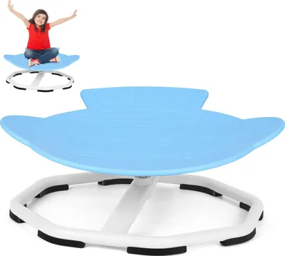 Produktbild von Faziango Autismus Kinder-Drehstuhl, Karussell Drehstuhl für Kinder, sensorischer Spielzeugstuhl, Karussell-Drehstuhl, sensorischer Stuhl, Training der Körperkoordination, Blau,Alter 3–9