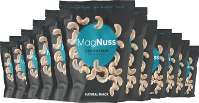 Produktbild von MagNuss Cashewkerne | geröstete und gesalzene Cashews, 12 x 200g-Vorratspackung | vegan, glutenfrei