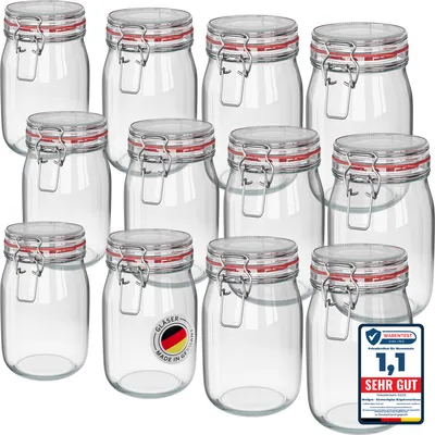 Produktbild von WELLGRO Einmachgläser mit Bügelverschluss rund 235ml - Vorratsgläser