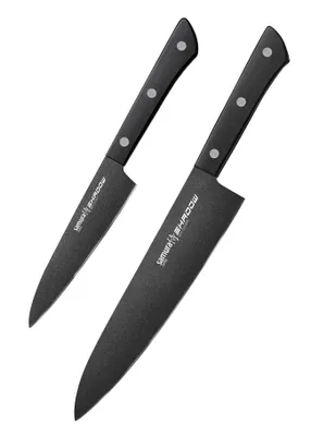 Obrázok produktu pre Sada 2 nožov Samura-Shadow, oceľ AUS-8, 15/21 cm, čierna