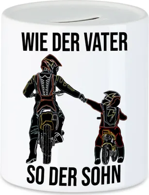 Produktbild von Wie der Vater so der Sohn Spardose Papa Motocross Geschenk Motorrad Dirt Bike Vatertag