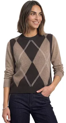 Productafbeelding van Street One dames pullover met ronde hals en ruitpatroon