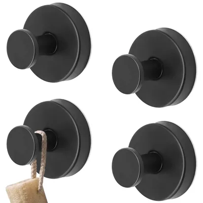 Produktbild von 4 Saugnapfhaken und selbstklebende Haken mit Handtuchhalter, kein Bohren erforderlich: extra starke selbstklebende Haken (10 kg) für Bad und Küche, für Glas und Wände.