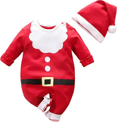 Obrázek produktu pro Různé modely dětských overalů na Vánoce – pro děti – pro dívky i chlapce – kostým "Mé první Vánoce" – Santa Claus – dětské oblečení – 0-18 měsíců – vánoční dárek