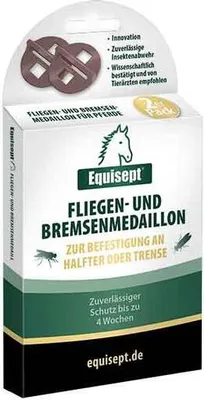 Produktbild von Equisept Fliegen- und Bremsen-Medaillon für Pferde 2er Pack