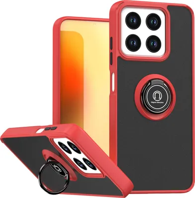 Produktbild von Hülle für ZTE Blade V70/Nubia V70/Axon 70 Matte Transluzent TPU Stoßfest Schutzhülle mit Ring Halter Ständer Rot