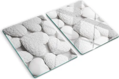 Obrázek produktu pro Kryt varné desky – Kryt na indukční desku – Ochranná skleněná deska – 2x40x52 cm– Skleněné ochranné desky na sporák –Tvrzené sklo –Srdce