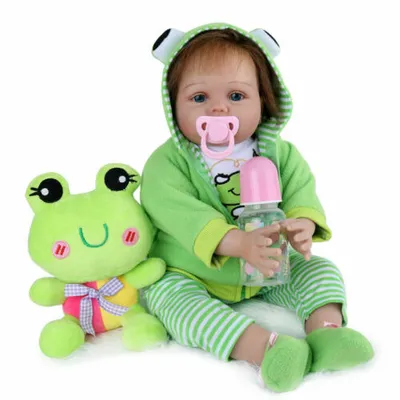 Produktbild von 55cm reborn Baby Puppe Lebensecht Handgefertigt Weich Silikon-Vinyl Mädchen