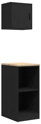 Produktbild von vidaXL Garagenschränke 2 Stk. Schwarz Holzwerkstoff