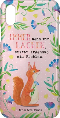 Produktbild von Mr. & Mrs. Panda Iphone XR Handyhülle Eichhörnchen im Blumenland - Gelb Pastell - Geschenk, Handy Case, Lustige Sprüche, Premium Kunststoff