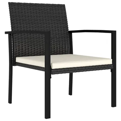 Image de vidaXL Chaises de jardin 2 pcs. Poly rotin noir