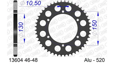 Produktbild von AFAM Kettenrad 13604-47 Hinten für YAMAHA MOTORCYCLES FZ Aluminium