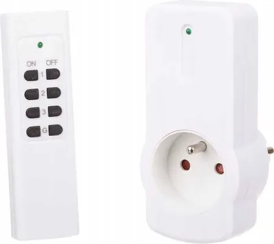 Image de Prise télécommandée sans fil blanche IP20 Portée 25m