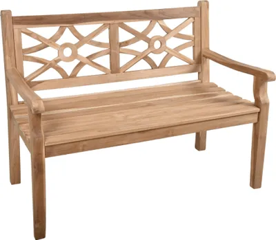 Produktbild von Gartenbank OLIVER 2-Sitzer - 120cm Breit, Teak, Natur | Terrassenbank Wetterfest Sitzbank Outdoor Bank