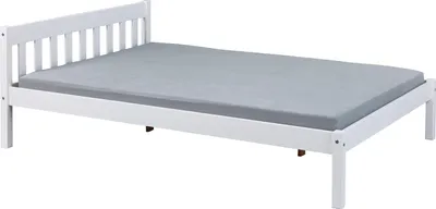 Image de Inter Link Lit double Vilmar 140x200 pin massif laqué blanc sans sommier à lattes