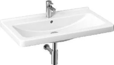 Produktbild von Jika Cubito - Waschtisch 850x485 mm, mit Überlauf, mit Hahnloch, Jika Perla, weiß H8104261001041