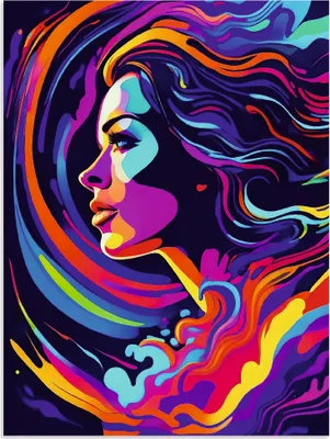 Produktbild von ARTland Wandbild Alu für Innen & Outdoor Frau in bunten Farben Größe: 60x80 cm