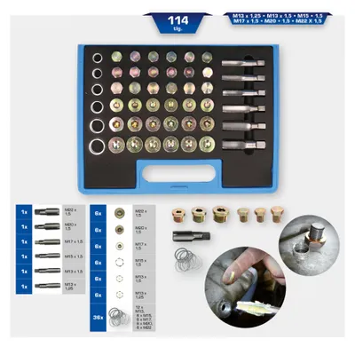 Immagine prodotto di BRILLIANT TOOLS Kit di riparazione da 114 pezzi per la filettatura di scarico dell'olio