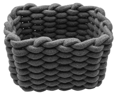 Aufbewahrungskorb aus Baumwollseil, grau, 18x14x13 cm