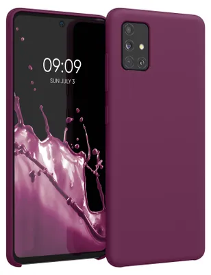 Produktbild von kwmobile Handyhülle für Samsung Galaxy A51 Hülle - Case Silikon - Kabelloses Laden - Schutzhülle Cover in Bordeaux Violett