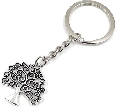 Produktbild von Onwomania Schlüsselanhänger - "Baum Blätter Lebensbaum" - Metall Glücksbringer ideal als Geschenk z.B. für den besten Freund, die beste Freundin, Mama