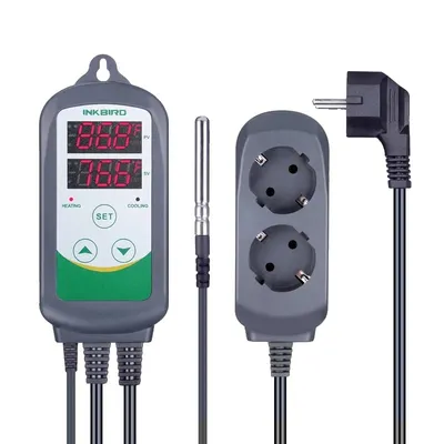 Produktbild von Digitální regulátor teploty, dvojitý reléový výstup, přesný teplotní rozsah -50 až 99 °C, NTC sonda ITC-308S