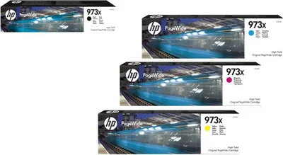 Image de Cartouches d'impression originales HP 973X, jeu de 4, noir, cyan, magenta, jaune