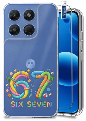 Produktbild von Hülle für Motorola Moto G37 – Sommermotive, farbenfrohes Clear Case + Displayschutzglas