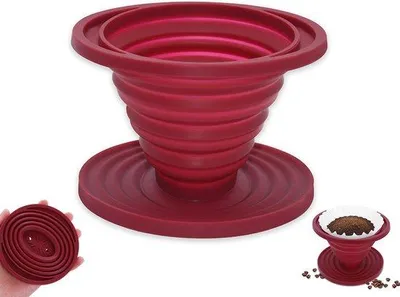 Obrázok produktu pre Cestovný filter na kávu – prenosná príprava kávy – vhodný na cestovanie – skladací – držiak na kávu – kempovanie a outdoor – barista – espresso – prenosný – vhodný na cestovanie – pre cestovanie s batohom, kempovanie
