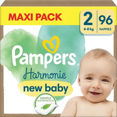 Produktbild von Pampers Harmonie Maat 2 Mega Pack 96 stuks 4/8 KG luiers