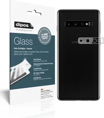 Produktbild von 2x Schutzfolie für Samsung Galaxy S10 Plus Kameralinse - Anti-Shock 9H Folie dipos Glass Kunststoffglas