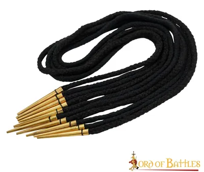 Produktbild von Nestelschnüre mit angenähten Nestelspitzen schwarz 5 Stück 45cm