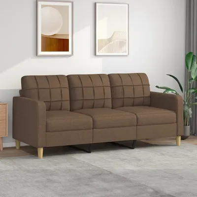 Obrázek produktu pro Maison Exclusive – Hnědá pohovka pro 3 osoby, rozměry 180 cm, potahová látka