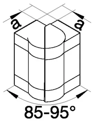 Produktbild von Hager Einstellbares Außeneck für Brüstungskanäle 68x170mm mit 80mm Oberteil, halogenfrei, verkehrsweiß, 1 Stk.