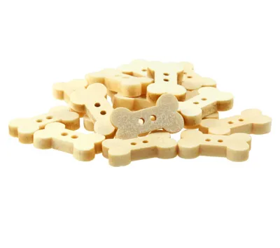 20 Knochen Holzknöpfe 18x10,5mm natur