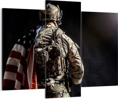 Produktbild von Bild auf Leinwand - Leinwandbild - Soldat Armee - 130x100cm - Wand Bild - Wanddeko - Wandbilder - Leinwanddruck - Bilder - Kunstdruck - Wanddekoration - Leinwand bilder - Wandkunst - CB130x100-4064