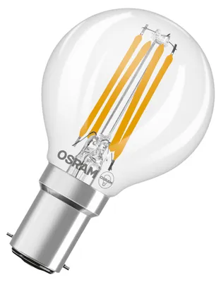 Immagine prodotto di Lampadina LED OSRAM Star Globe P40 Filament, 2700 K bianco caldo, 3,4 W, B15d, trasparente, 470 lm, per lampade da tavolo e a sospensione, soggiorno, 15.000 ore