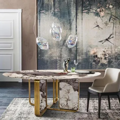 Produktbild von Stein Esstische Runden Tische Design Tisch Rund Möbel Esszimmer Modern Neu