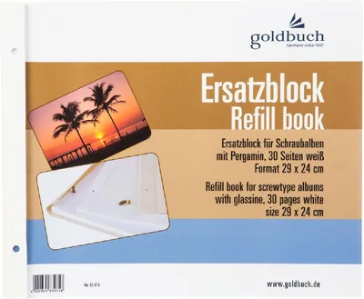 Zdjęcie produktu dla Goldbuch 83075 Goldbuch Ersatzblock       29x24 30 Seiten weiß + Schrauben 83075
