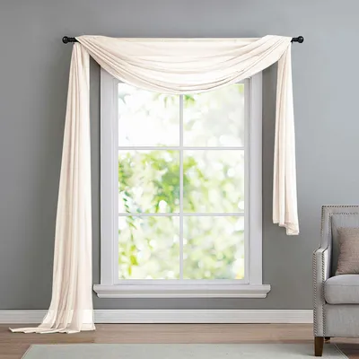 Querbehang aus transparenter Voile, 140x600 cm, Creme